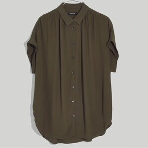 Madewell Central Drapey Shirt in Kale